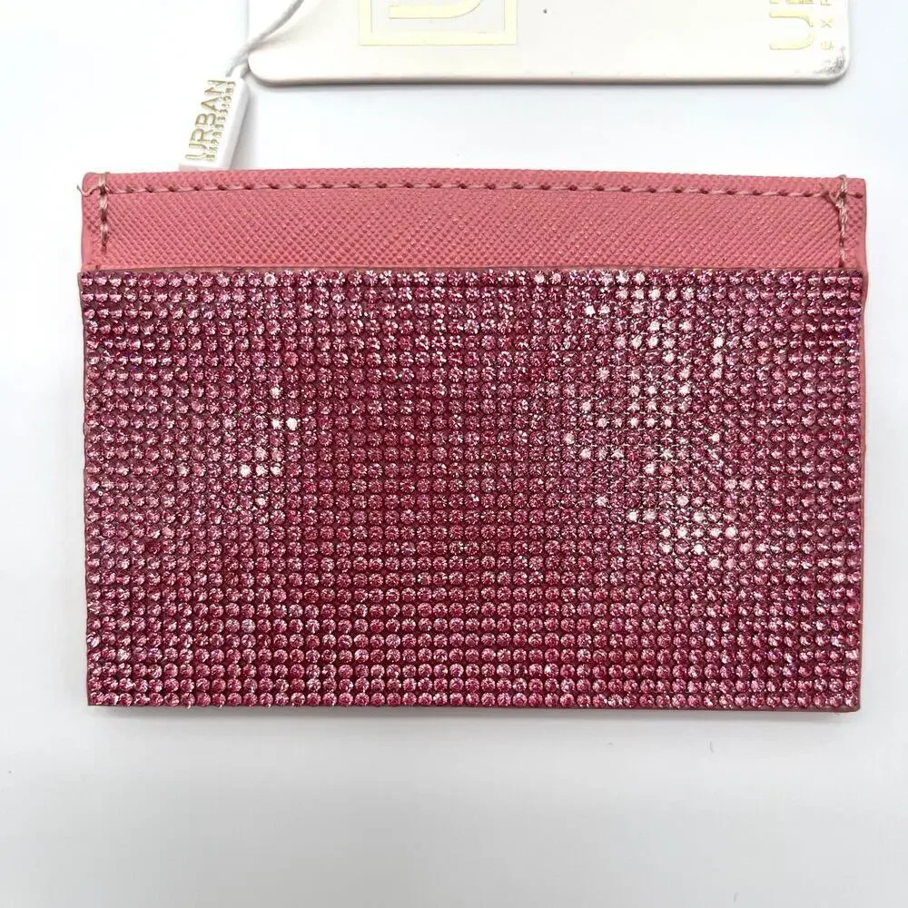 Urban Expressions Gigi Pink Rhinestone Card Holder Wallet, NWT